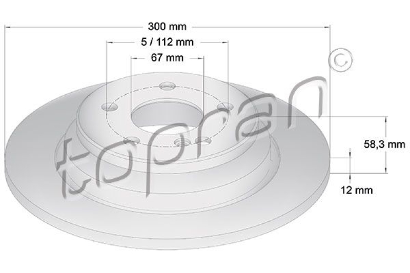 2x TOPRAN Bremsscheibe COATED