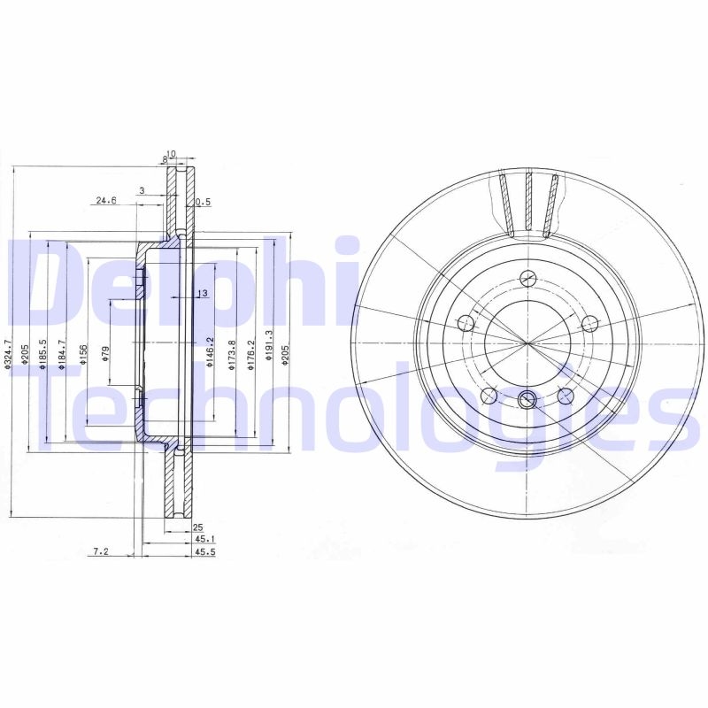 2x DELPHI Bremsscheibe