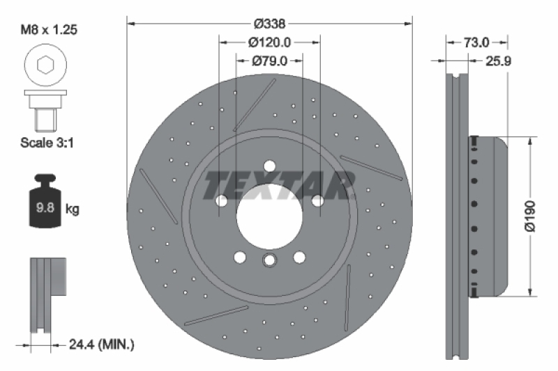 2x TEXTAR Bremsscheibe PRO+