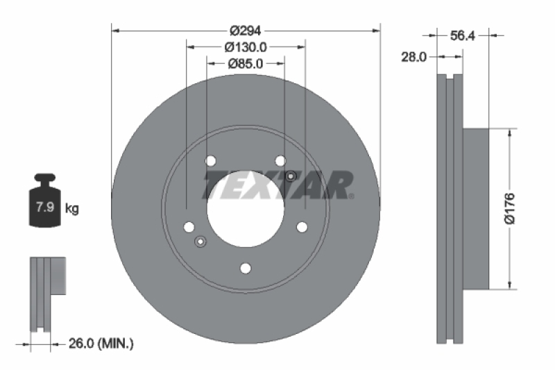 2x TEXTAR Bremsscheibe PRO 92203203