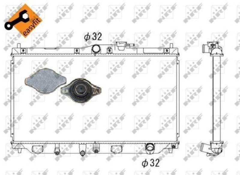 NRF Radiator, engine cooling EASY FIT