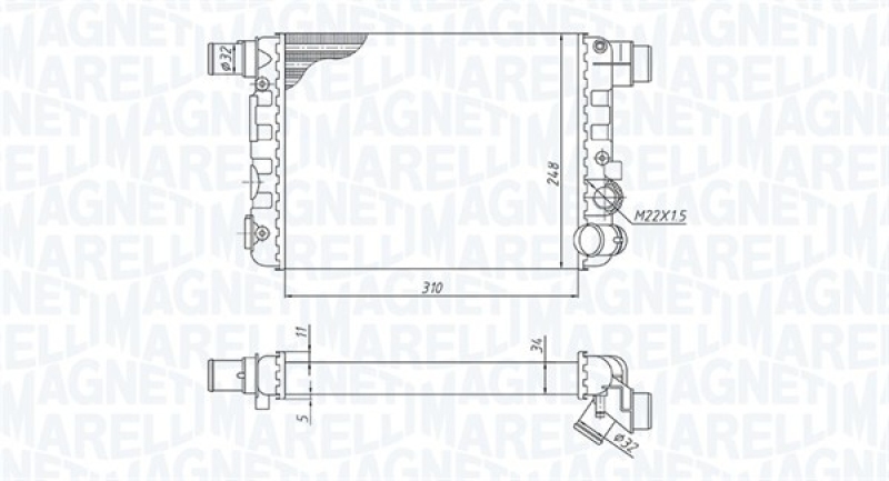 MAGNETI MARELLI Kühler, Motorkühlung