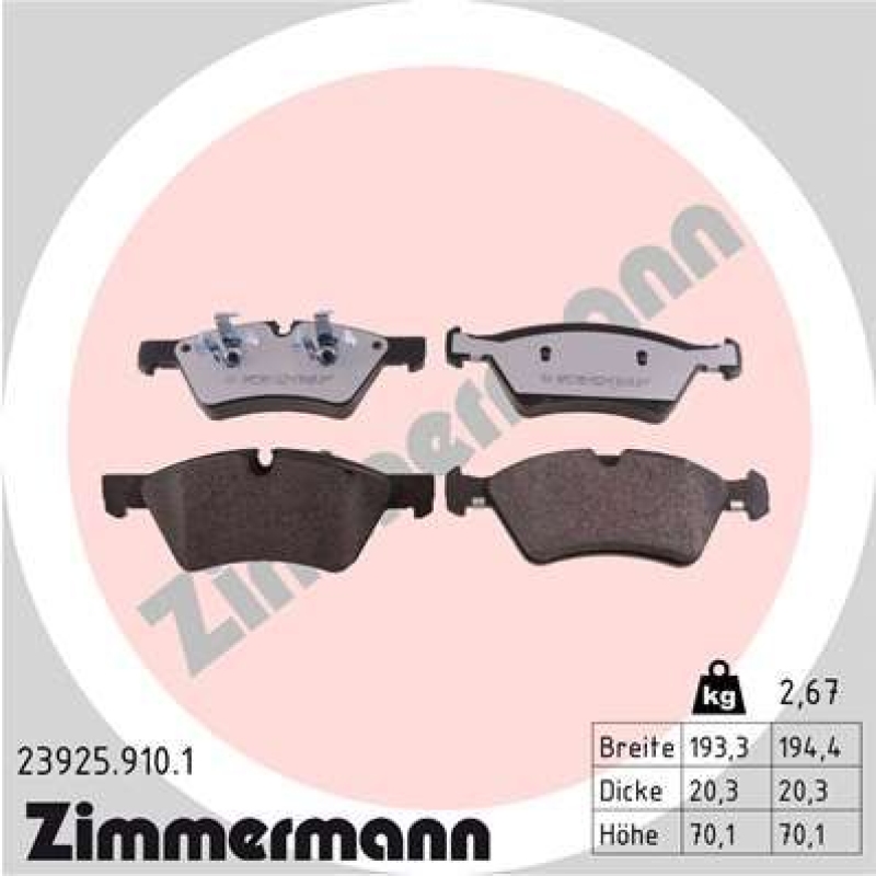 ZIMMERMANN Brake Pad Set, disc brake rd:z