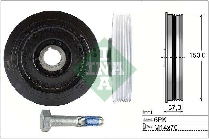 INA Belt Pulley Set, crankshaft