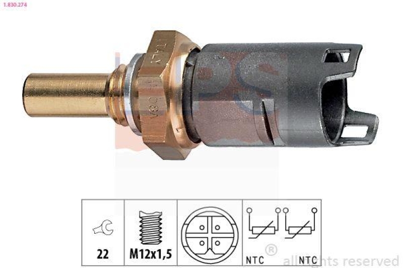 EPS Sensor, Kühlmitteltemperatur Made in Italy - OE Equivalent