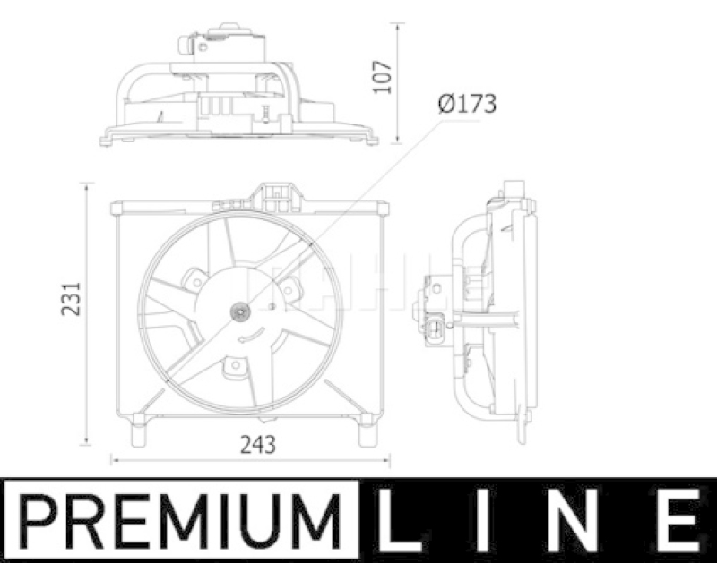 MAHLE L&uuml;fter, Motork&uuml;hlung BEHR *** PREMIUM LINE *** CFF 541 000P