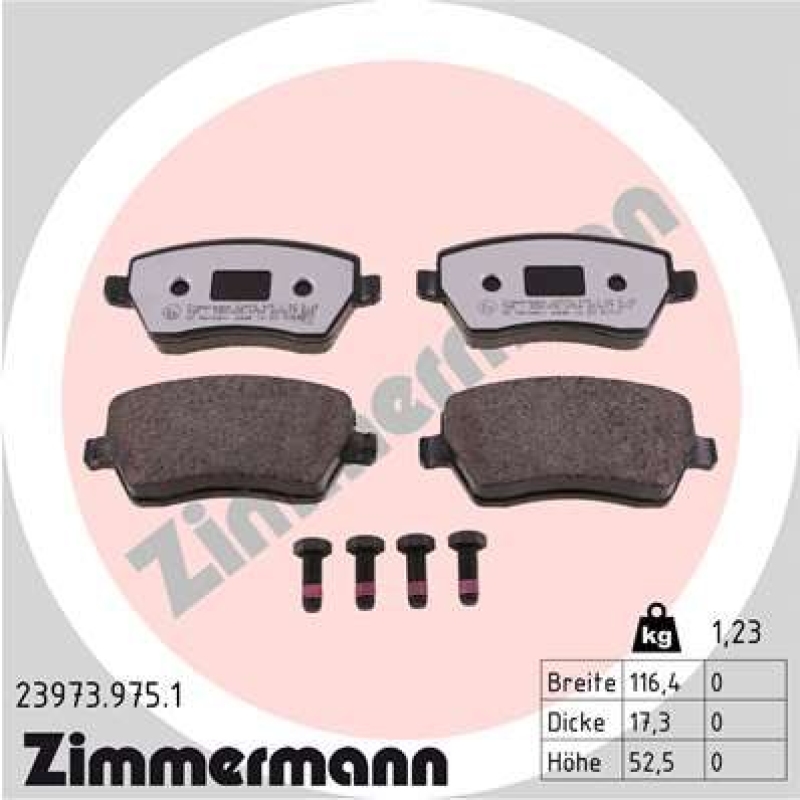 ZIMMERMANN Bremsbelagsatz, Scheibenbremse rd:z