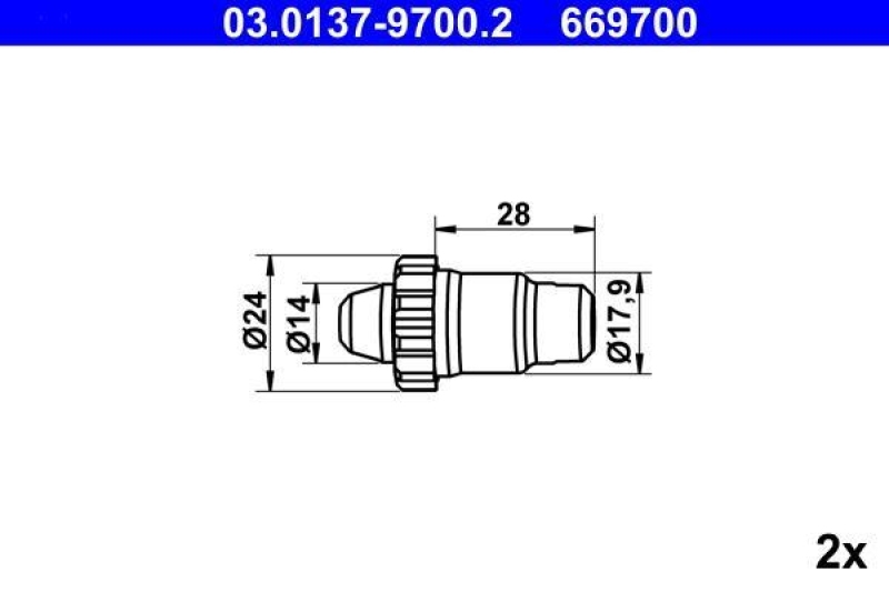 ATE Accessory Kit, parking brake shoes adjusting nut