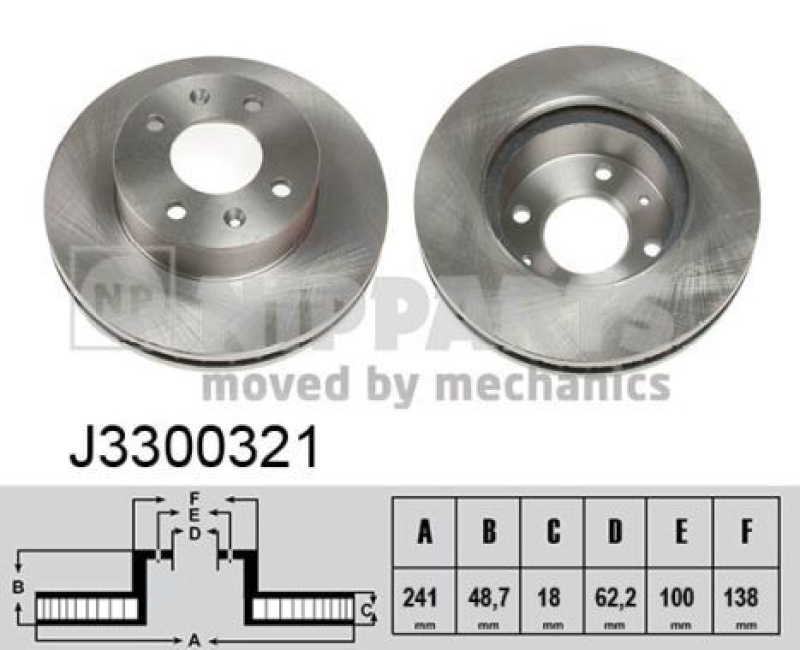 2x NIPPARTS Brake Disc