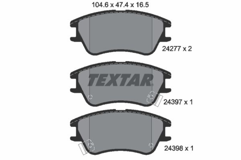 TEXTAR Bremsbelagsatz, Scheibenbremse 2427701