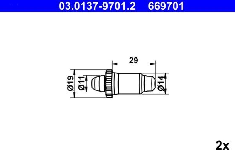 ATE Accessory Kit, parking brake shoes adjusting nut
