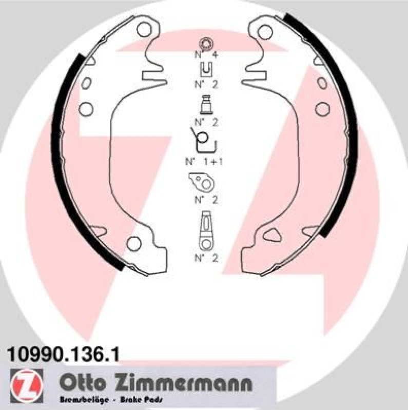 ZIMMERMANN Bremsbackensatz