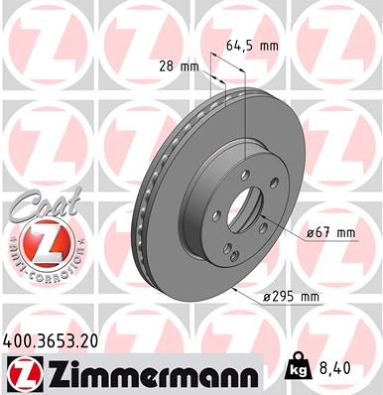 2x ZIMMERMANN Bremsscheibe COAT Z