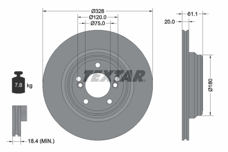 2x TEXTAR Bremsscheibe PRO+