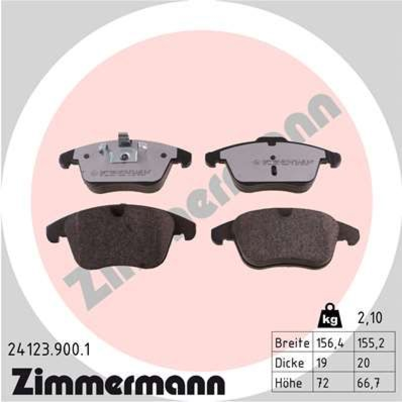 ZIMMERMANN Bremsbelagsatz, Scheibenbremse rd:z 24123.900.1