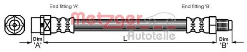 METZGER Bremsschlauch 4114071