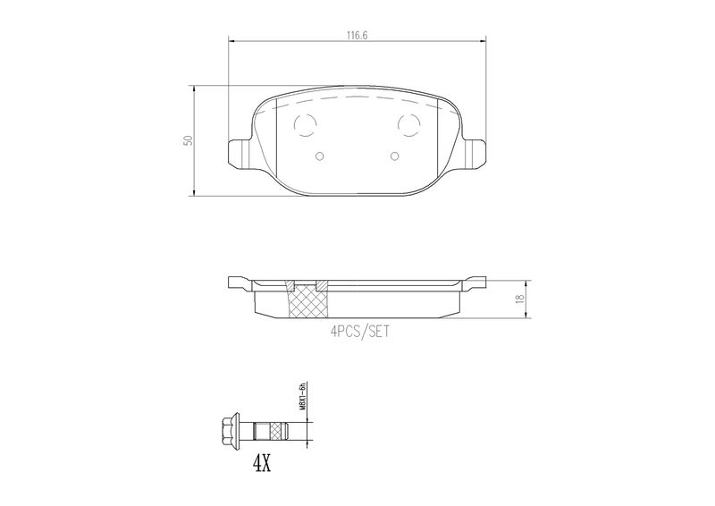 BREMBO Bremsbelagsatz, Scheibenbremse PRIME LINE