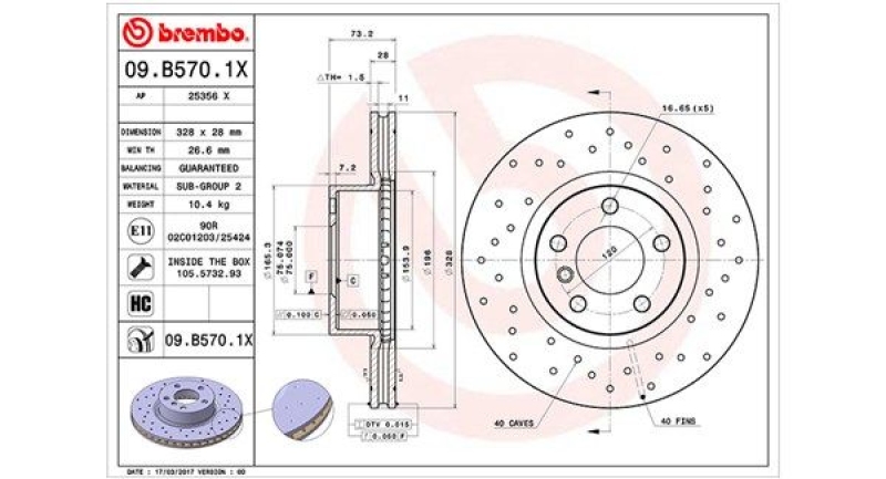 2x MAGNETI MARELLI Bremsscheibe