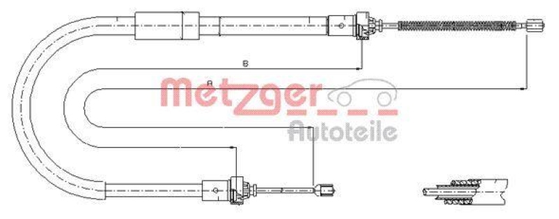 METZGER AUTOTEILE Seilzug, Feststellbremse