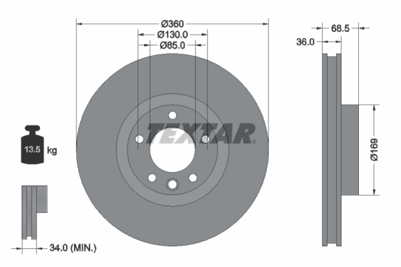 2x TEXTAR Bremsscheibe PRO+