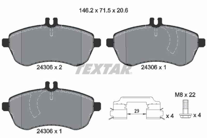 TEXTAR Bremsbelagsatz, Scheibenbremse Q+ 2430602