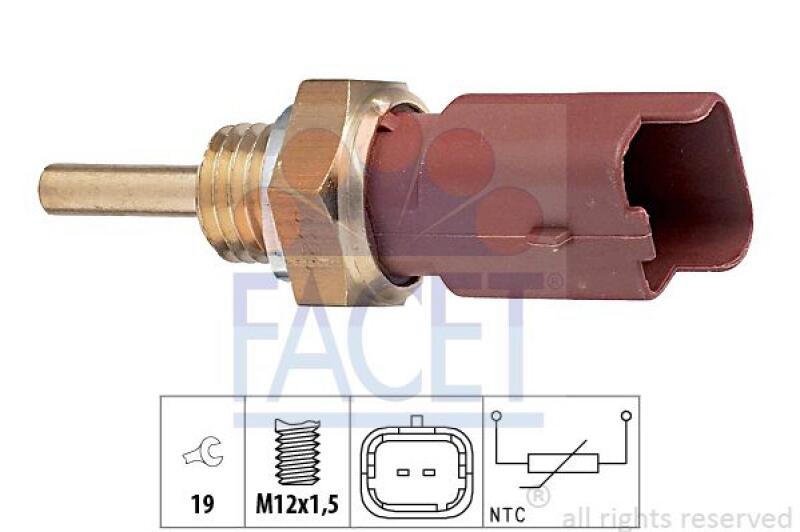 FACET Sensor, coolant temperature Made in Italy - OE Equivalent