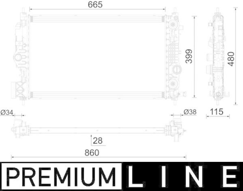 MAHLE Radiator, engine cooling BEHR *** PREMIUM LINE ***