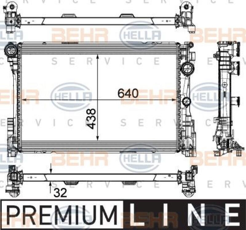 HELLA Radiator, engine cooling BEHR HELLA SERVICE *** PREMIUM LINE ***