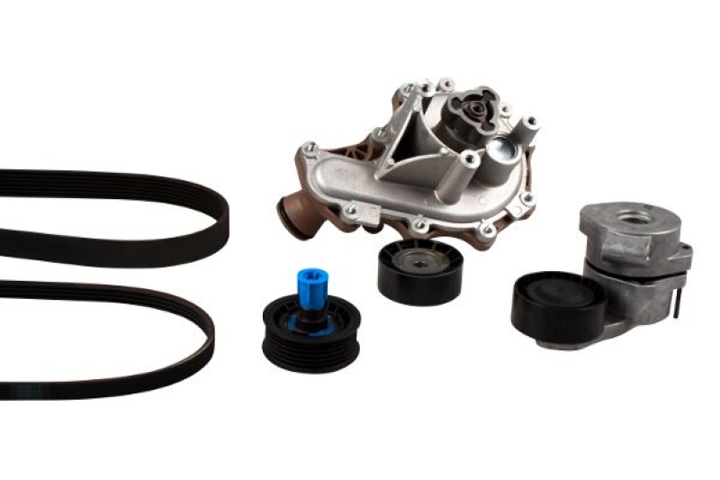 HEPU Water Pump + V-Ribbed Belt Set