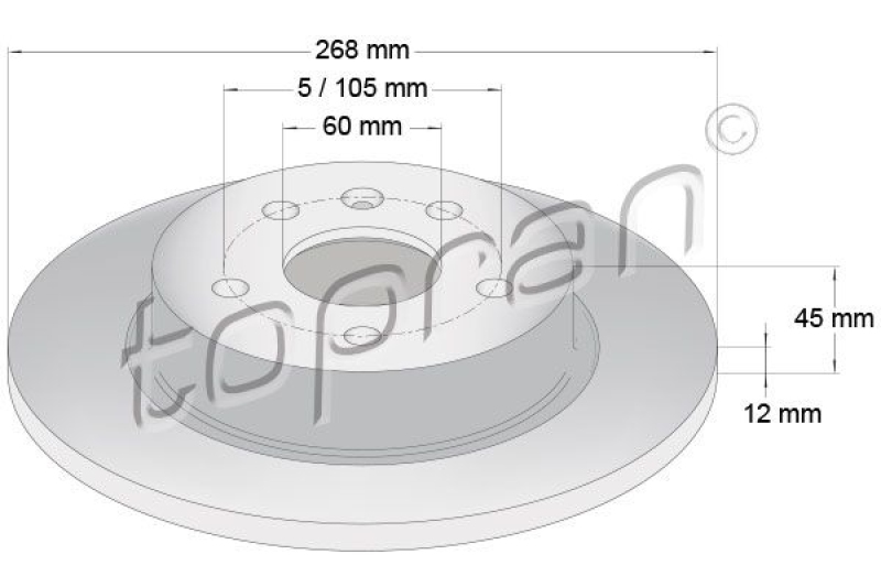 2x TOPRAN Bremsscheibe COATED