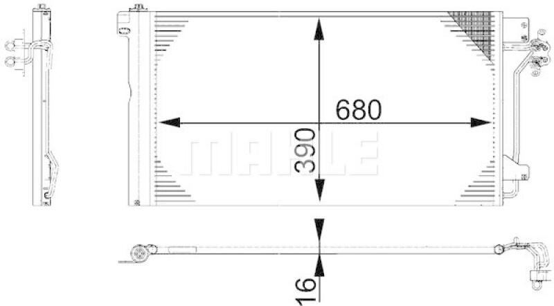 MAHLE Condenser, air conditioning BEHR