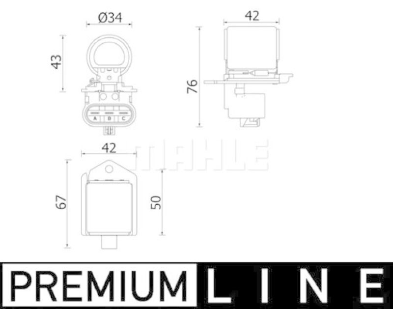 MAHLE Series Resistor, electro motor radiator fan BEHR *** PREMIUM LINE ***