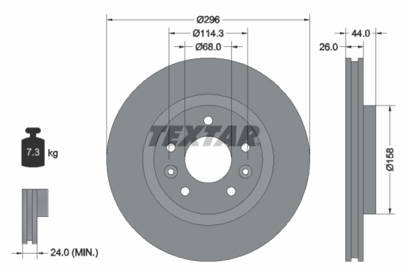 2x TEXTAR Bremsscheibe PRO 92274203