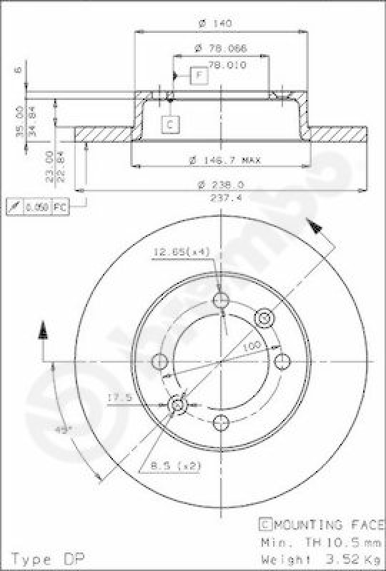 2x BREMBO Brake Disc PRIME LINE