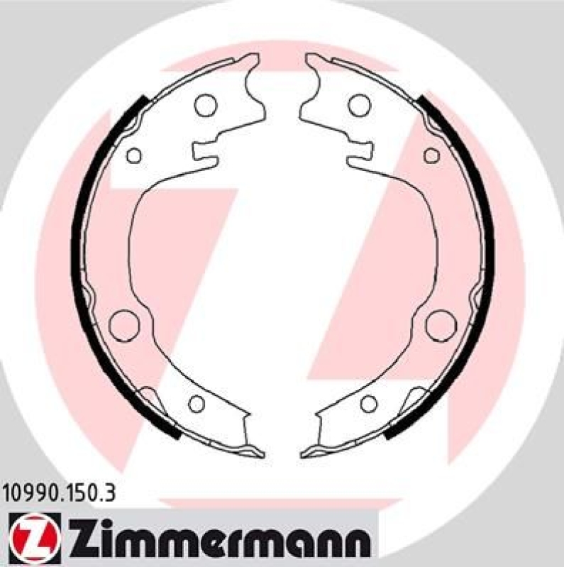 ZIMMERMANN Brake Shoe Set, parking brake