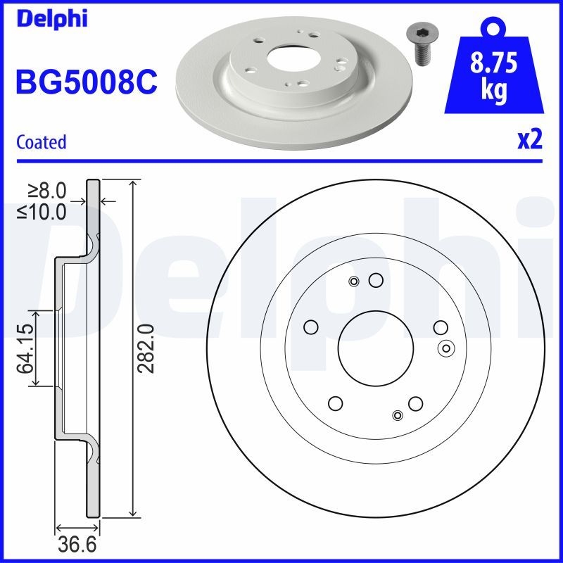 2x DELPHI Bremsscheibe