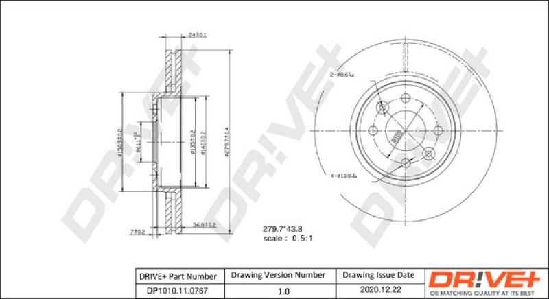 2x Dr!ve+ Bremsscheibe