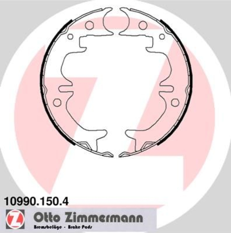 ZIMMERMANN Brake Shoe Set, parking brake