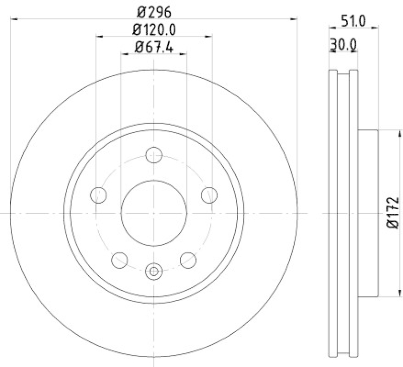 2x HELLA PAGID Bremsscheibe PRO High Carbon