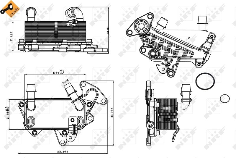 NRF Oil Cooler, automatic transmission EASY FIT