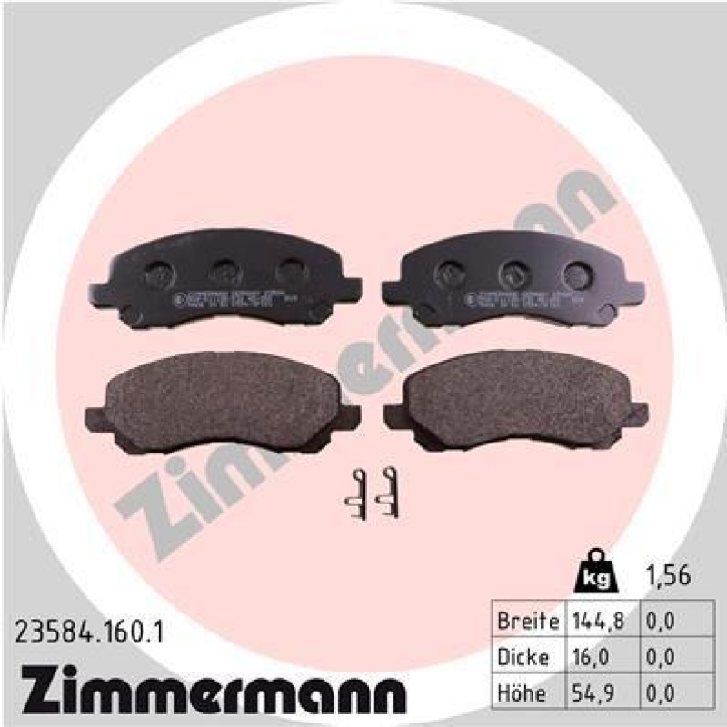 ZIMMERMANN Brake Pad Set, disc brake