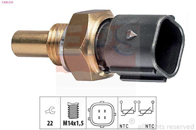 EPS Sensor, Kühlmitteltemperatur Made in Italy - OE Equivalent