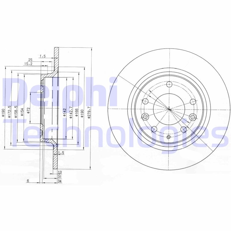 2x DELPHI Bremsscheibe BG3875C