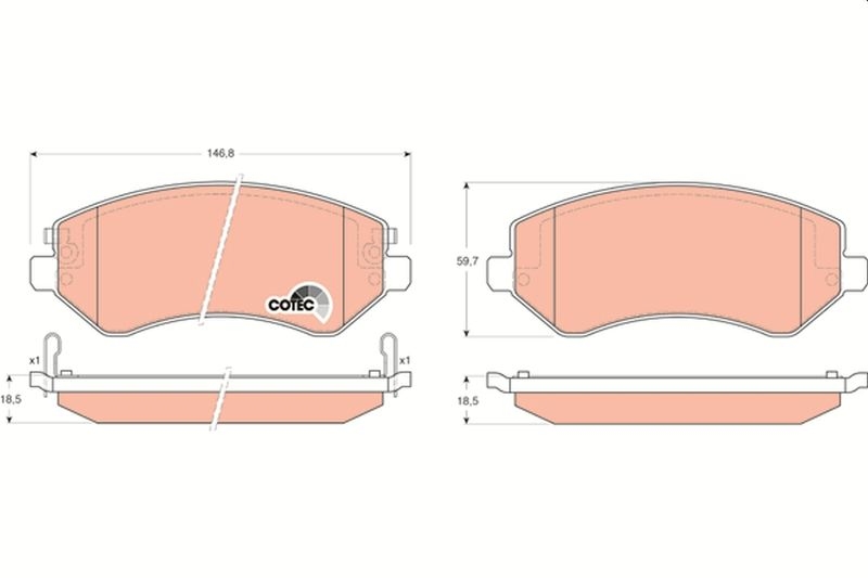 TRW Brake Pad Set, disc brake COTEC