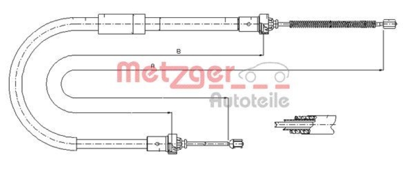 METZGER Seilzug, Feststellbremse 116662