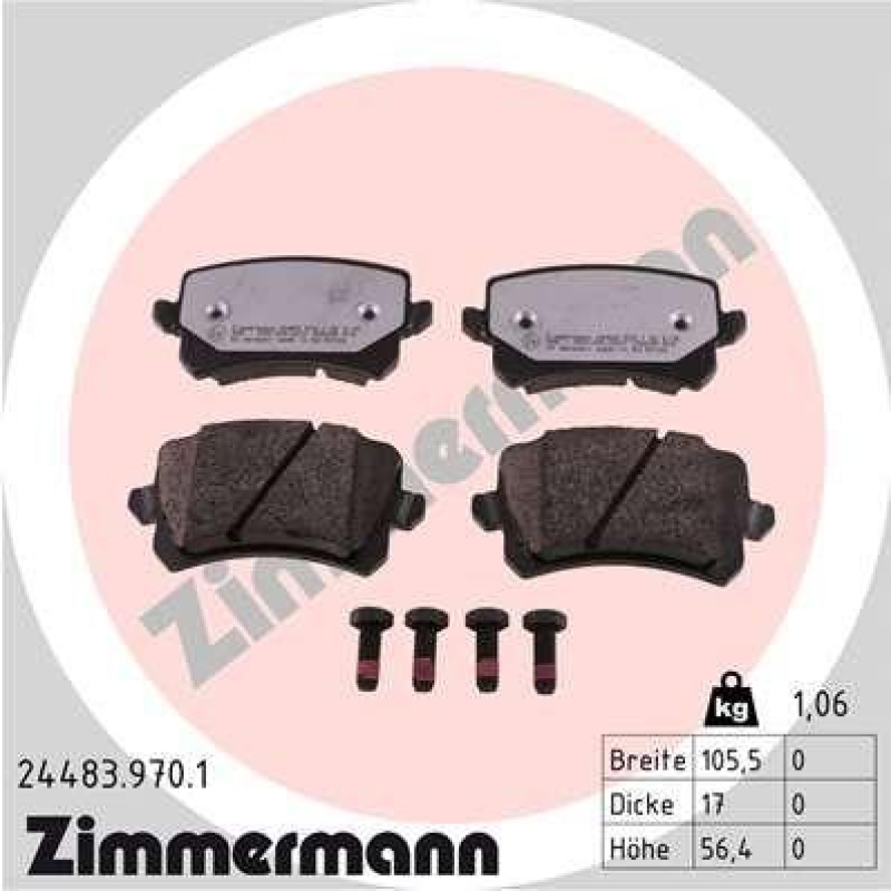 ZIMMERMANN Bremsbelagsatz, Scheibenbremse rd:z