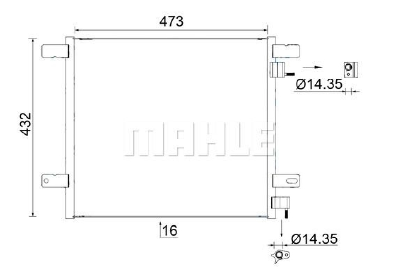 MAHLE Condenser, air conditioning BEHR