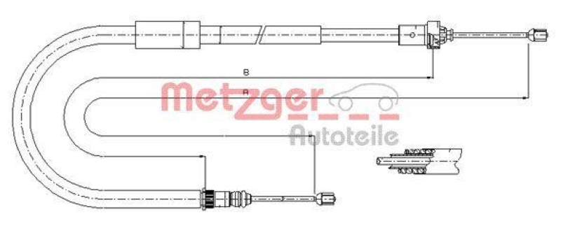 METZGER Seilzug, Feststellbremse 116663