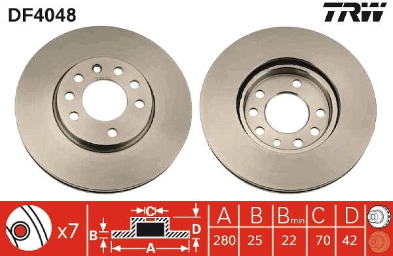 2x TRW Bremsscheibe