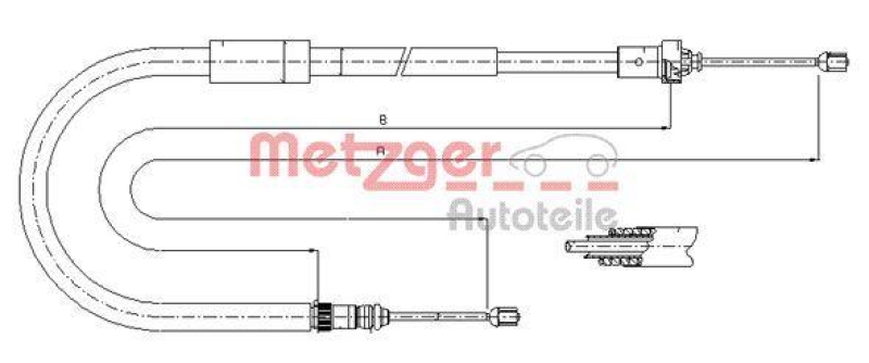 METZGER Seilzug, Feststellbremse 116664
